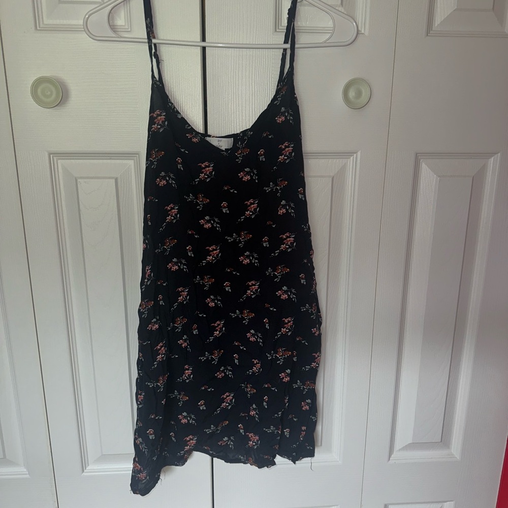 Black and Pink Sleeveless Midi Camisole Dress
